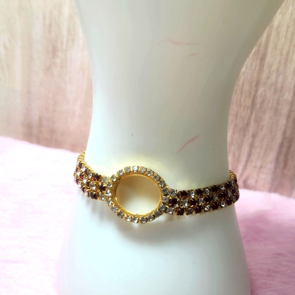 Vintage Eastman Watch CASE NO DIAL Ruby Red Rhinestones Design - Picture 3 of 6